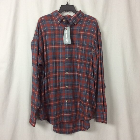 NWT Wolverine Flannel Button Down Shirt Red Plaid Cabincore Lumberjack XL - Picture 1 of 6